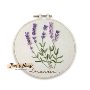 Plant Embroidery Kit For Beginner | Modern Embroidery Kit with Pattern | Flowers Embroidery Full Kit with Needlepoint Hoop| DIY Craft Kit