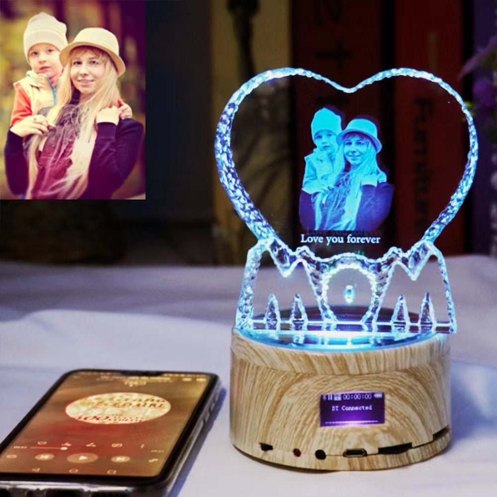 Personalized bluetooth crystal photo cheap lamp