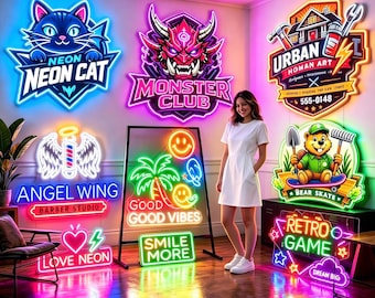 Neon Sign|Custom Neon Sign|Custom Business Waterproof Neon Sign|Light Up Sign|Neon Logo Sign Outdoor|Light Up Bar Sign| Custom Logo Signage