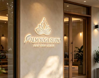 Custom 3D LED Backlit Business Logo Sign | Professional Office & Storefront Wall Sign | Branded Commercial Signage