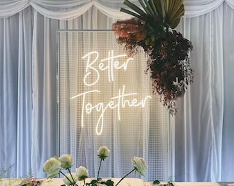 Better Together Neon Sign Custom Wedding Decor, Neon Wedding Sign Wall decor,  Neon Light Wedding Backdrop, Neon Wedding Sign Personalized