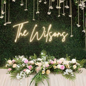 Insegna al neon per matrimonio CA Decorazione personalizzata per matrimonio, Insegna al neon per matrimonio Decorazione murale, Insegna al neon con nome per sfondo matrimonio, Insegna a LED personalizzata Regali personalizzati