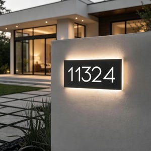 Benutzerdefinierte Hausnummer Zeichen, LED-Hausnummer, personalisierte Adressschild, moderne Hausnummern, horizontale Adressschild, Adressnummer