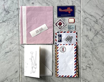 Air Mail Stationery Set: Vintage & Modern Ephemera, Pen Pal Gift (15 Piece) - Perfect Pen Pal Stationery, Snail Mail, or Happy Mail Gift
