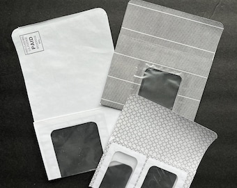 Security Envelope Library Pockets: Handmade Junk Journal Ephemera - Set of 3