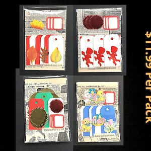 Dennison Labels, Tags, and Seals for Valentine&#39;s Day Vintage Ephemera Packs