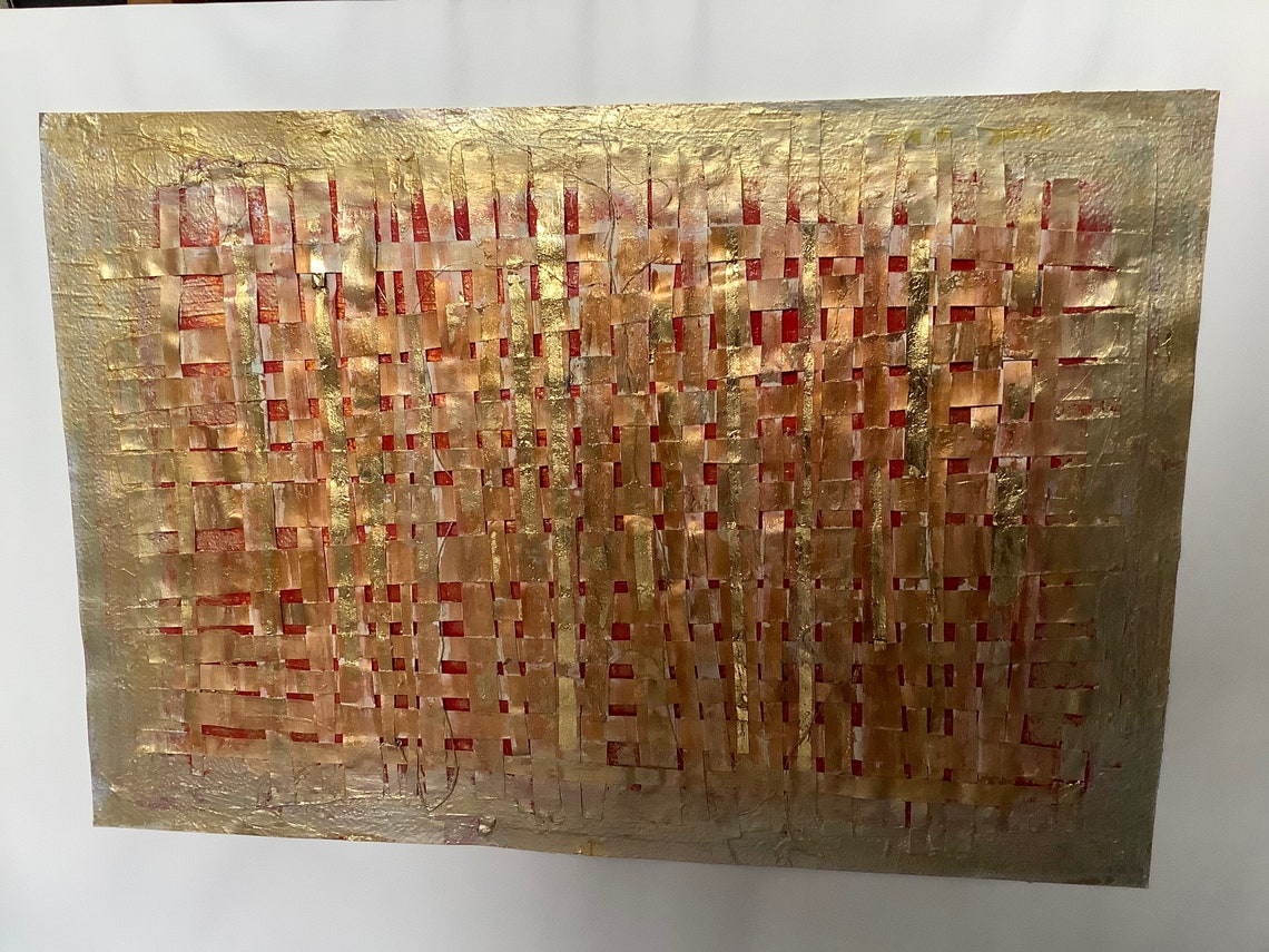 Weave Woven Paper Collage Wall Art/ Decor Etsy