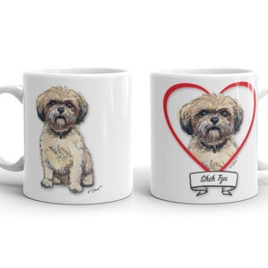 Shih Tzu Mug | Shih Tzu art | Shih Tzu watercolor | Shih Tzu lover art | Dog art | Shih Tzu gift | Pet Gift | Dog Mom Gift | Pet Lover gift