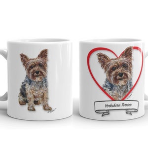 Yorkie Mug | Yorkie art | Yorkie watercolor | Yorkshire Terrier | Dog art | Yorkie gift | Dog Mom Gift | Pet gift | Dog mug