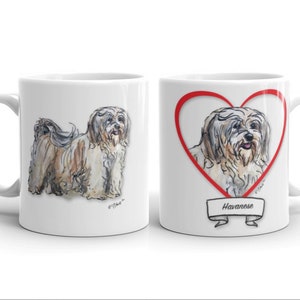 Taza habanera / habanero / arte habanero / regalo habanero / arte canino / taza de acuarela habanera / mamá perro habanero