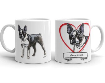 Boston Terrier Mug | Boston Terrier art | Boston Terrier watercolor | Boston Terrier| Dog art | Boston Terrier gift | Boston Terrier Dog Mom