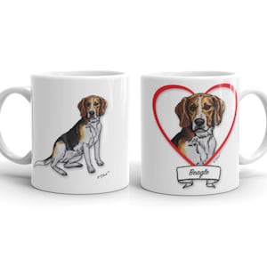 Beagle Mug | Beagle art | Beagle watercolor | Beagle | Dog art | Beagle gift | Beagle Dog Mom | Pet gift | Dog mug
