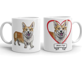 Corgi Mug | Welsh Corgi art | Welsh Corgi mug | Corgi watercolor | Welsh Corgi | Dog art | Corgi gift | Corgi Dog Mom | Pet gift | Dog mug