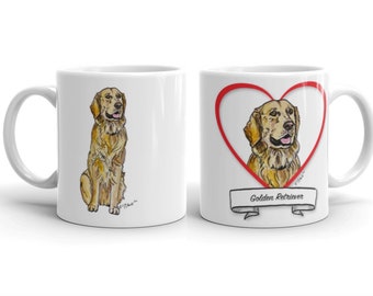 Golden Retriever Mug | Golden mug | Golden Retriever watercolor | Golden Retriever | Dog art | Golden Retriever gift | Retriever Dog Mom