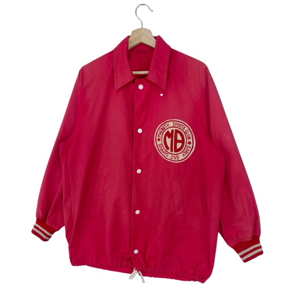 Vintage Macbeth Coach Jacket Snap Button Red Coac… - image 2