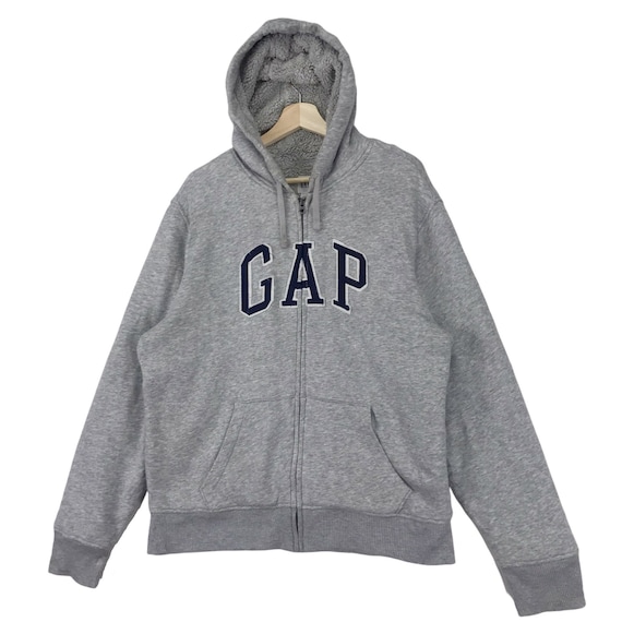Vintage GAP Sherpa Hoodie Sweater Embroidery Logo Zipper Fur Sweatshirts  Size Medium - Etsy