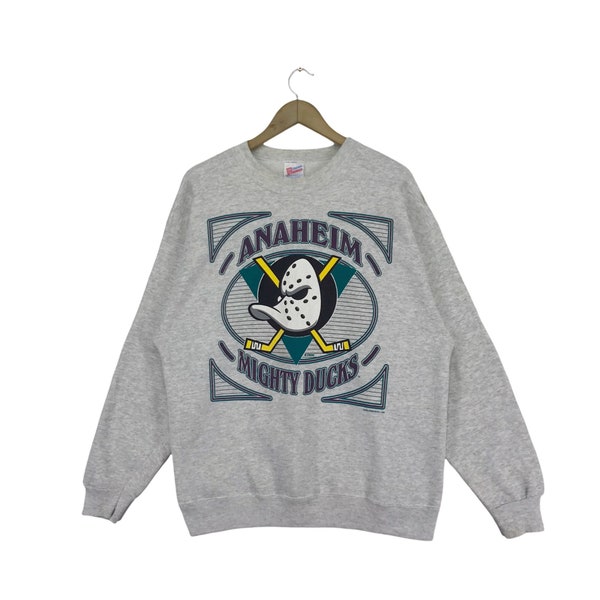 ZELDZAAM!! 1993 Anaheim Ducks Sweatshirt Crewneck groot logo Pullover NHL ijshockey Anaheim Ducks Disney Vintage trui groot formaat gemaakt in de VS