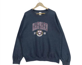 Vintage Harvard University Sweatshirt Crewneck Big Logo Jumper Pullover Sweatshirt Large Size