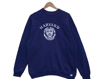 RaRe!!Vintage 90s Harvard University Sweatshirt Crewneck Big Logo Pullover Jumper Made In USA Size Large