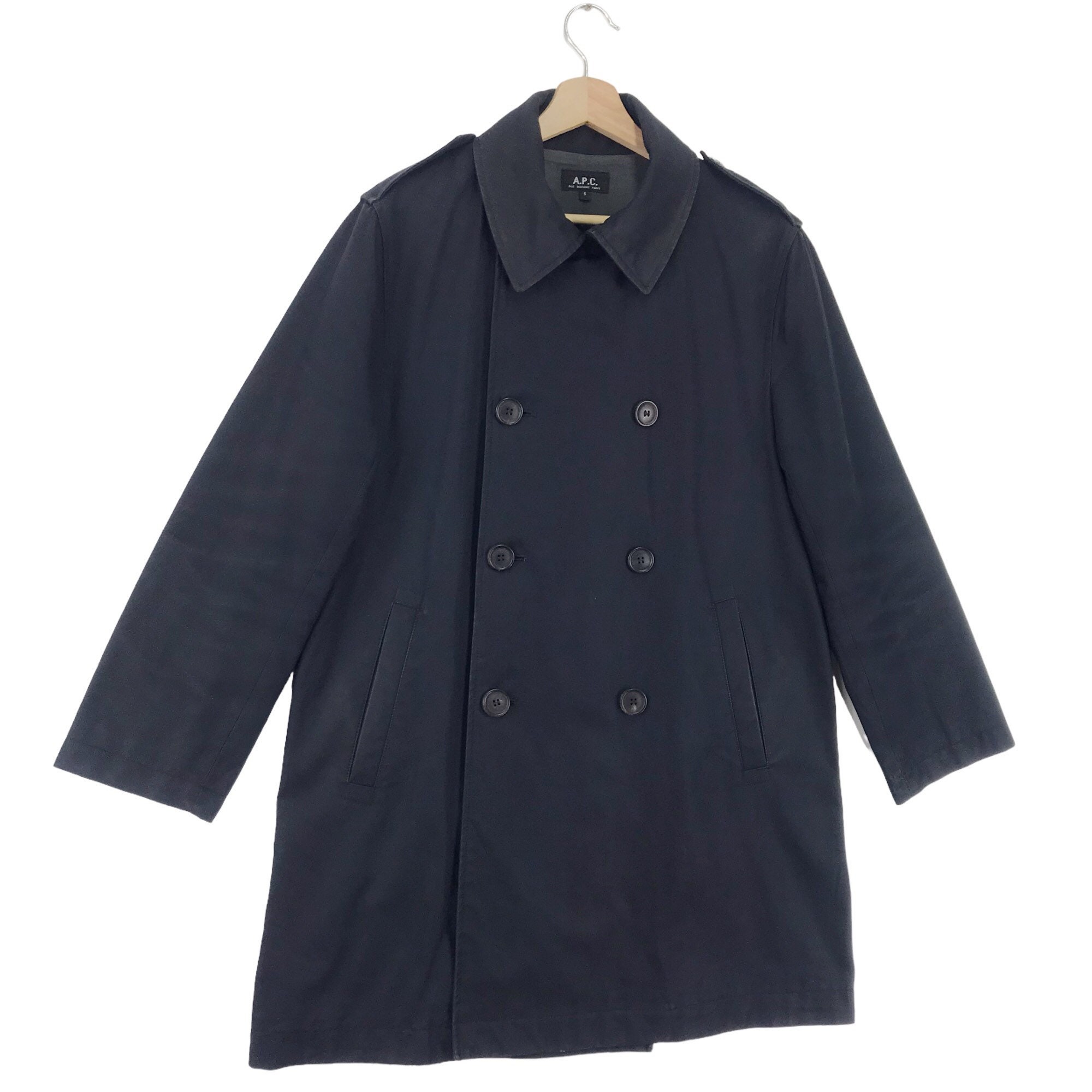 Vintage A.P.C Double Breasted Coat Jacket Black Heavy Coat - Etsy