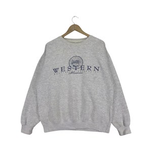 RARE!! Western Washington University Sweatshirt  Big Logo Spell Western Washington University Alumni  Sweatshirt Large Size