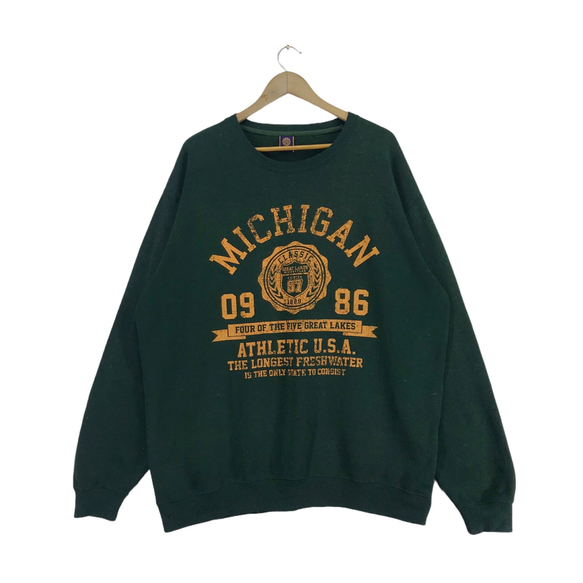 Vintage Michigan Classic Sweatshirt Big Logo Pullover Jumper Etsy