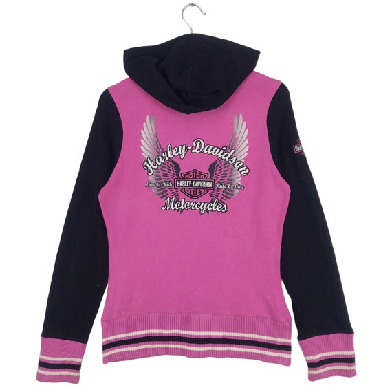Vintage Harley Davidson Sweatshirts Hoodie Zipper Big Logo Spell