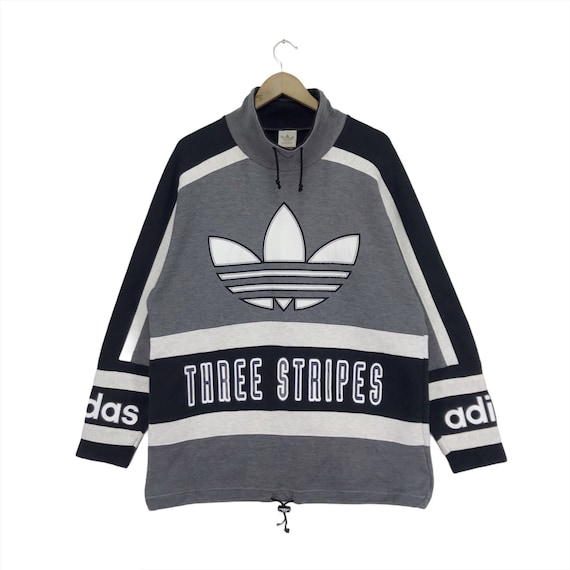arcilla Pinchazo ¿Cómo Vintage 90s Adidas Three Stripes Sweatshirt High Turtle Neck - Etsy