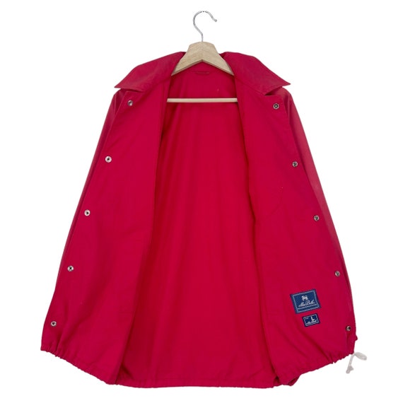 Vintage Macbeth Coach Jacket Snap Button Red Coac… - image 5