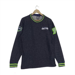 Vintage Seattle Seahawks Sweatshirt Spellout Big Logo Pullover Nfl American Football Sweatshirt Medium Size image 2