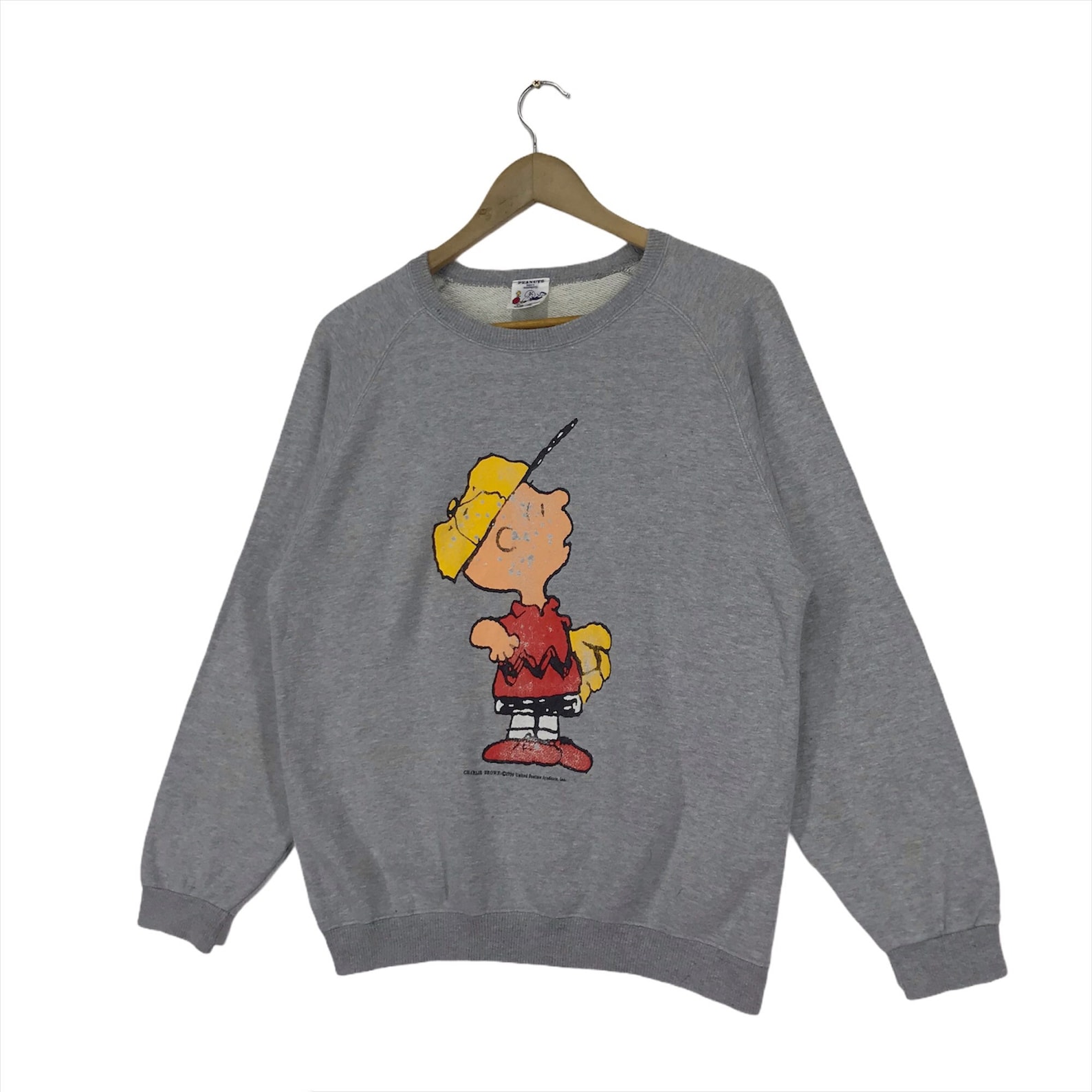 Vintage Peanuts Sweatshirt Big Logo Pullover Charlie Brown Etsy