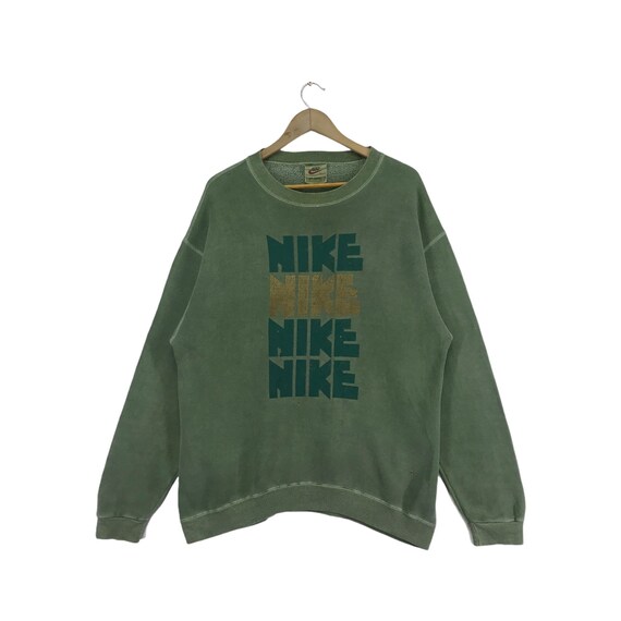 Green nike sweatshirt vintage sale