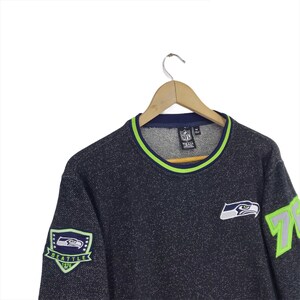 Vintage Seattle Seahawks Sweatshirt Spellout Big Logo Pullover Nfl American Football Sweatshirt Medium Size image 5