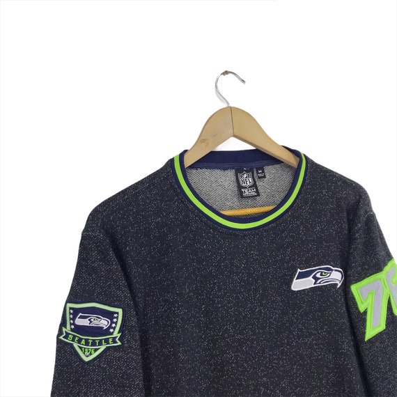 Vintage Seattle Seahawks Sweatshirt Spellout Big … - image 5