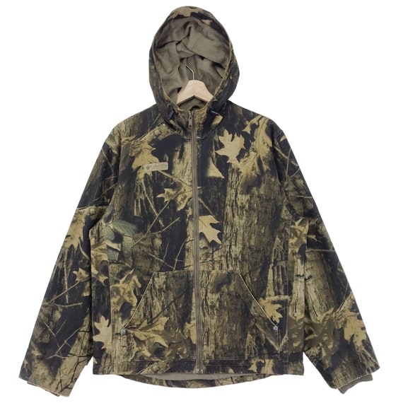 Vintage Columbia Real Tree Hoodie Zipper Jacket Fleece Lined/outdoorman/hunting  Canvas Jacket Camouflage Columbia Size Medium -  Canada
