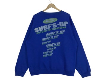 Vintage Gotcha Surf Sweatshirt Crewneck Pullover Jumper Gotcha Surfwear Up Big Logo Jumper XLarge Size