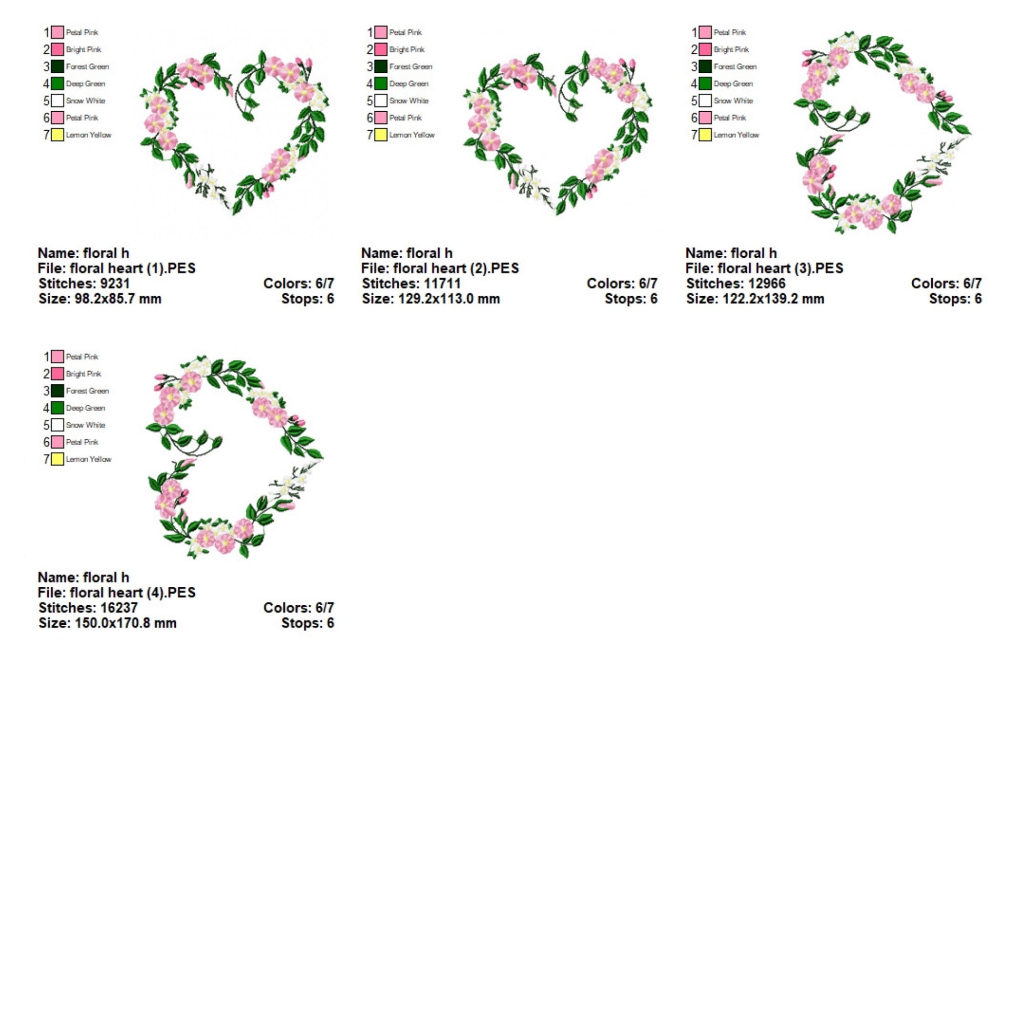 Floral Heart Frame Embroidery Designs, Frame Embroidery Design Machine ...