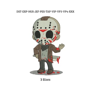 Jason Halloween Embroidery Design, 3 Sizes, Instant Download