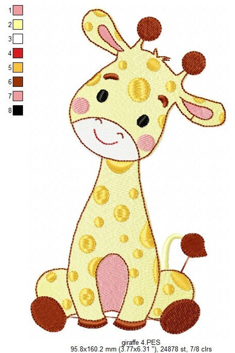 Giraffe Embroidery Design, Baby Embroidery Design, Embroidery, Instant ...