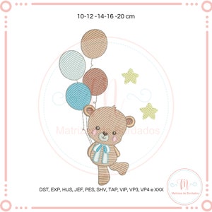 Bears with embroidery design balloons, bear drawing machine, bear with balloons, download file snapshot, bear