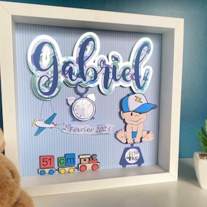 Personalized child frame with first name, baby birth gift, girl/boy