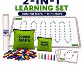 Montessori Domino Maps Set | Screen-Free Learning Activity | Fine Motor Skills Toy for Kids Ages 3+ | Fun for the Whole Family