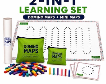 Montessori Domino Maps Set | Screen-Free Learning Activity | Fine Motor Skills Toy for Kids Ages 3+ | Fun for the Whole Family