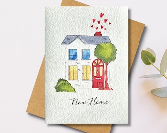 Personalised New Home Card | Handmade watercolour card | Moving Card | new house | housewarming gift