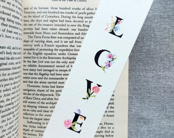 LOVE Personalised  Bookmarks | Love Letters Floral Design | Handcrafted Watercolour  |  handmade Book Lover Gift | anniversary valentines