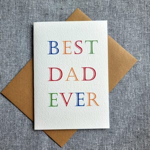 Biglietto d'auguri per la festa del papà "Best Dad", colorato, tecnologico, fatto a mano, acquerello