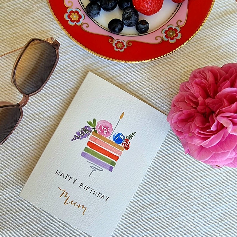 Original Hand Painted Birthday Card Free Personalised Text / Etsy UK