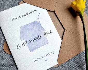 Personalised New Home Card, First Home owner, watercolour card, Moving Card, new house