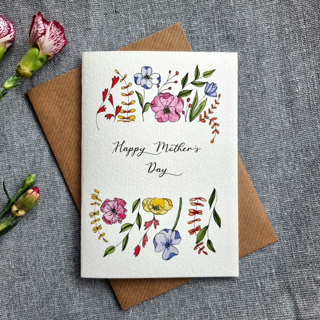 Personalised Floral Mother's Day Card Best Mum Etsy