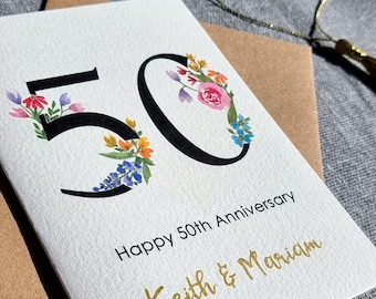 Cadre Photo 50e Anniversaire De Mariage - Cadeau Pour Couple, Mari Ou Femme - 50 Ans De Mariage - Pour Photo 10 X 15 Cm